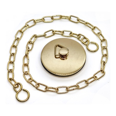 Replacement Bath Plug & Chain Set - Gold